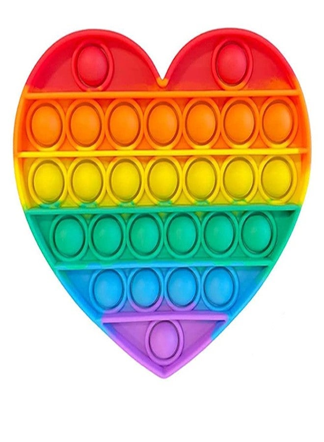 ZILLOQUIL Heart Push Pop Bubble Sensory Fidget Toy Set,Pop It Push Pop Silicone -Relief Items Popper Fidget Educational Toys for Special Needs Toys, Family and Friends (Heart Popit) - Image 5